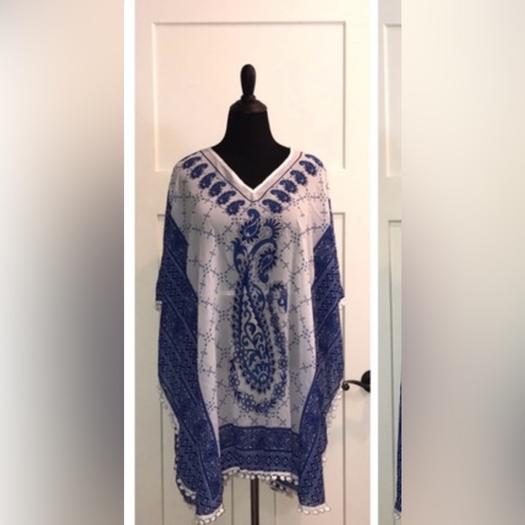 EC-NY&C POM-POM CAFTAN - PAISLEY - Picture 3 of 8